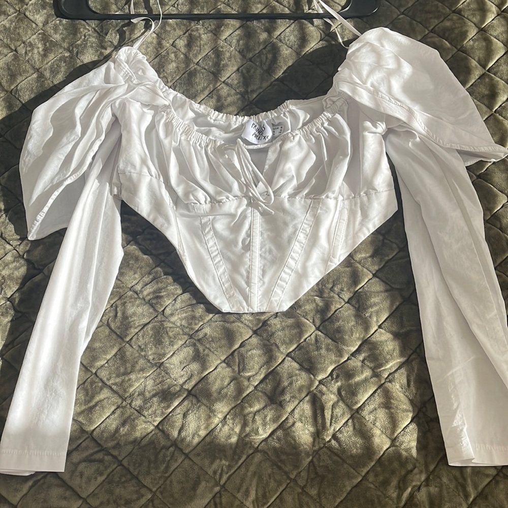 Princess Polly white corset crop top in size 4.